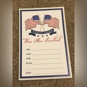 12 packs of 36 Patriotic American Flags Invitation Cards